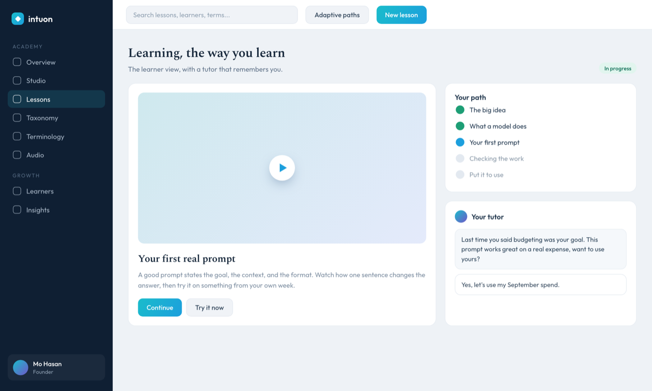 Intuon screenshot